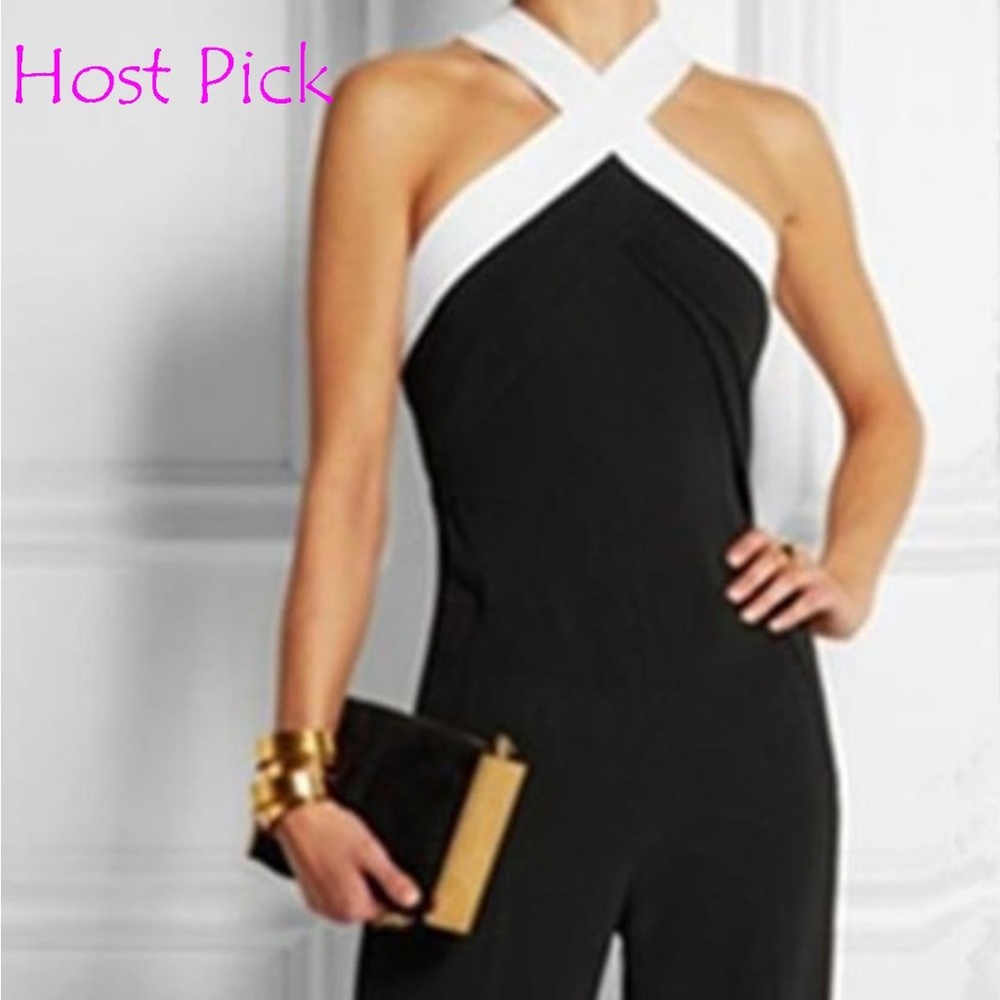 Black and White Long Pants Jumpsuit - Very Sexy